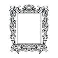 Vintage Imperial Baroque Mirror frame. Vector French Luxury rich intricate ornaments. Victorian Royal Style decor Royalty Free Stock Photo