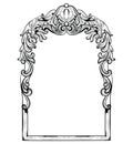 Vintage Imperial Baroque Mirror frame. Vector French Luxury rich intricate ornaments. Victorian Royal Style decor Royalty Free Stock Photo