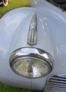 Detail of a vintage imported car headlight