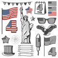 Vintage Independence Day Elements Collection Royalty Free Stock Photo