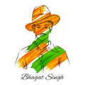 Vintage India background with Nation Hero and Freedom Fighter Bhagat Singh Pride of India