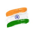 Vintage Indian flag illustration. Vector flag of Republic of India on grunge texture.