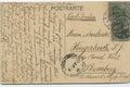 Vintage indian post eg of British era 1913 post karte Aden