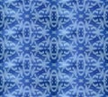 Vintage indigo shibori dyed textile seamless pattern. Japanese ornament ink background