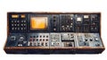 Vintage Industrial Control Panel with Retro Buttons Dials and Screen Royalty Free Stock Photo
