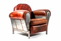 Vintage Industrial Fusion: Metal and Leather Armchair
