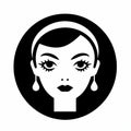 Vintage-inspired Black And White Earring Icon For Female Eye