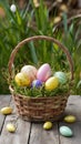 Vintage inspired Easter basket with a nostalgic charm and timeless elegance