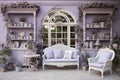 Vintage inspired interior design adorned with charming lavender flower decorations