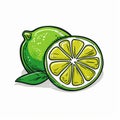 Vintage-inspired Lime Slice Vector Illustration