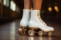 Vintage-inspired Retro classic roller skates leather. Generate Ai