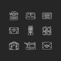 Vintage-inspired style chalk white icons set on dark background Royalty Free Stock Photo