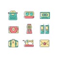 Vintage-inspired style RGB color icons set Royalty Free Stock Photo