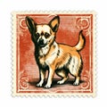 Vintage-inspired Terracotta Dog Breed Stamp Illustration