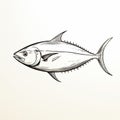 Vintage-inspired Tuna Illustration With Realist Accuracy Royalty Free Stock Photo