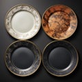 Vintage-inspired wall plates with scrolling designs