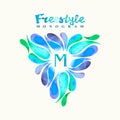 Vintage inspired watercolor freestyle monogram frame template