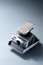 Vintage instant camera polaroid sx-70 classic equipment Royalty Free Stock Photo