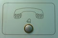 Vintage intercom doorbell with phone sign Royalty Free Stock Photo