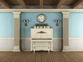 Vintage interior with upright piano
