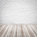 Vintage interior with white bricks wall Royalty Free Stock Photo