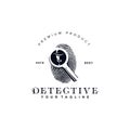 Vintage Investigation, Fingerprint, detective logo vector design template inspiration idea Royalty Free Stock Photo