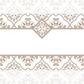 Vintage invitation card with beige ornament.