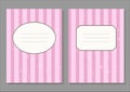 Vintage invitation card with pink strips