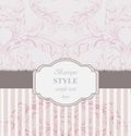 Vintage Invitation card Vector. Royal victorian pattern ornament. Rich baroque backgrounds. Primrose pink colors