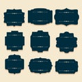 Vintage invitation label frames set of nine Royalty Free Stock Photo