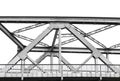 Vintage iron bridge, isolated on white Royalty Free Stock Photo