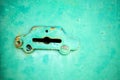 Vintage iron keyhole in the shape of a automobile Royalty Free Stock Photo