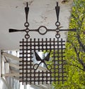 Vintage iron sign of hairdressing salon with a pair of scissors