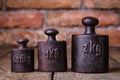 Vintage iron weights.