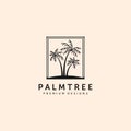 vintage island palm tree logo vector symbol illustration design Royalty Free Stock Photo