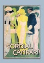 Vintage Italian Campari advertising poster with text