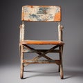 Vintage Italian Paint Splatterpatched Wooden Folding Chair