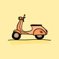 Vintage italian scooter motorcycle in orange color