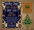 Vintage items: label Art Nouveau