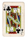 A vintage jack of clubs playing card.