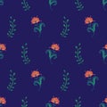 Vintage Jacobean floral with bright blooms and leaves. Great for home decor, wrapping, fashion, scrapbooking, wallpaper