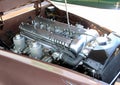 Vintage jaguar xk120 sports engine Royalty Free Stock Photo