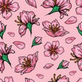 Vintage japanese floral seamless pattern