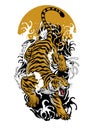 Vintage Japanese Tattoo Shirt design of Tiger