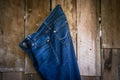 Vintage,Jeans Woman hanging on the wall