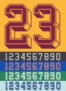 Vintage Jersey font numbers Royalty Free Stock Photo