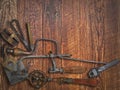 Vintage jeweler tools over bench