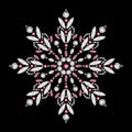 Vintage jewelry snowflake pattern, Christmas ornament