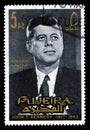Vintage John F Kennedy Postage stamp from Fujeira Royalty Free Stock Photo