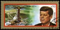 Vintage John F Kennedy Postage stamp from Sharjah Royalty Free Stock Photo